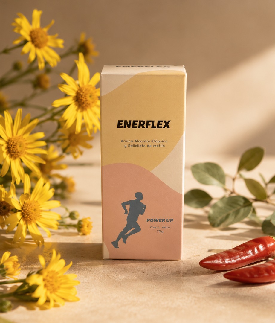 ENERFLEX Power Up · bálsamo tópico con Árnica, Capsicum y Salicilato de Metilo